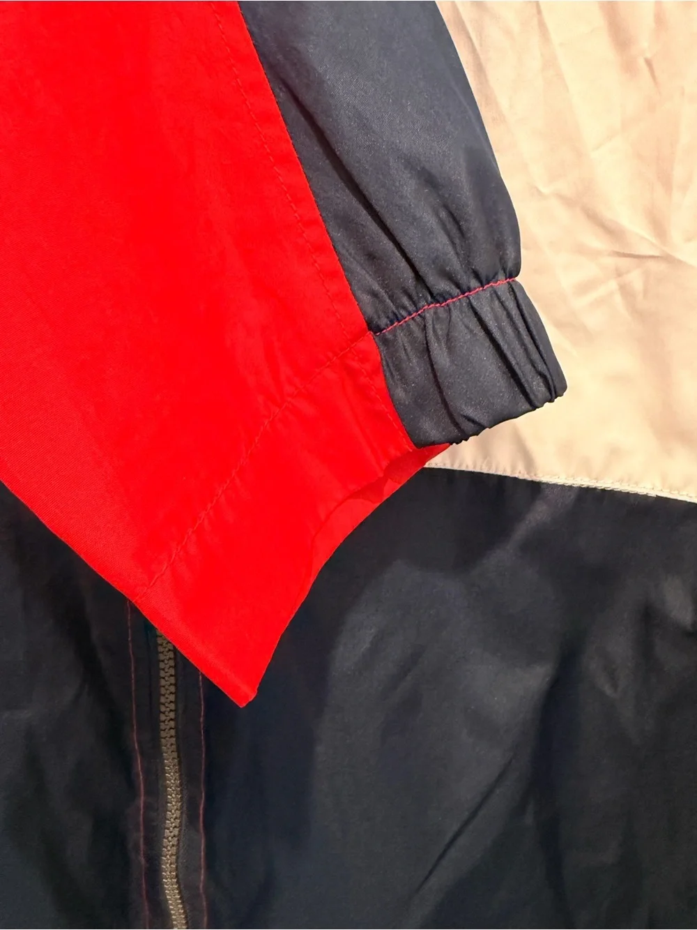 U.S. Polo Assn. Men's Red White and Navy Blue Colorblock Hooded Size S